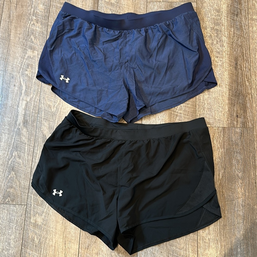 2 pair of Women's lined Under Armour Athletic Shorts
